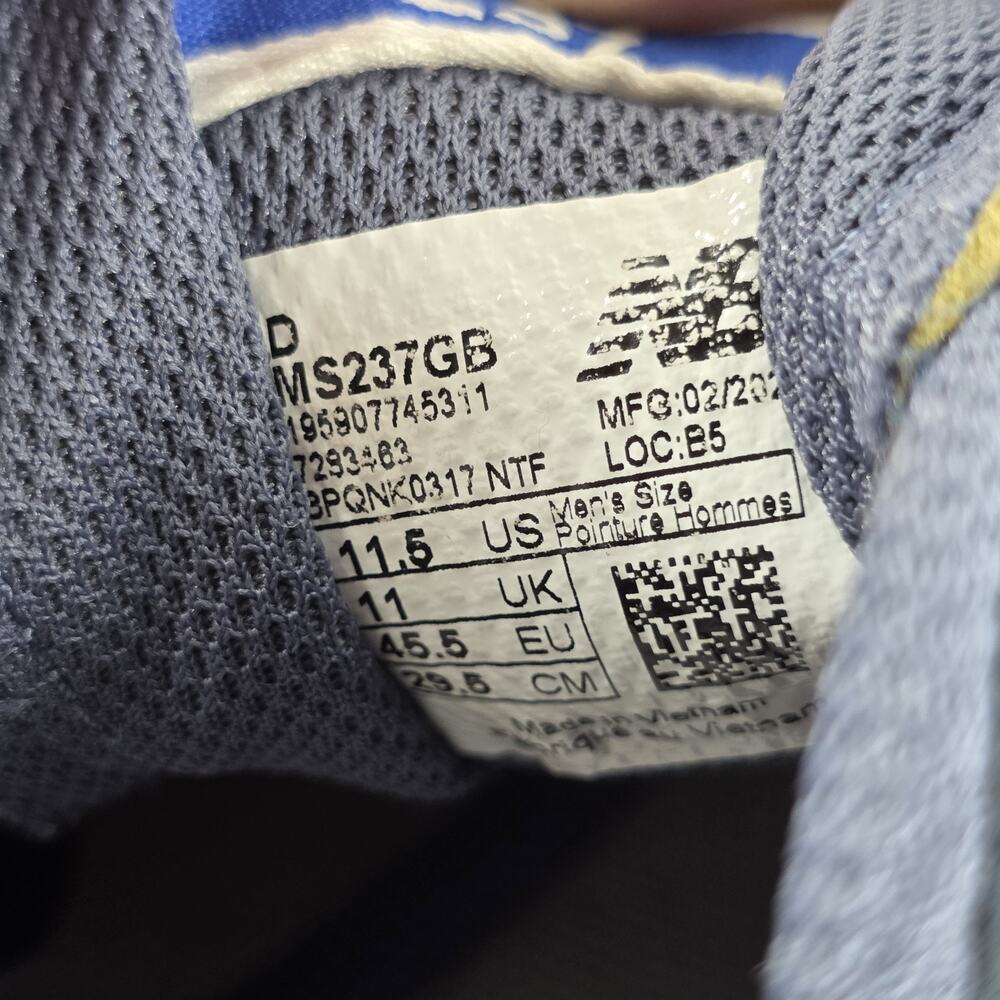 New Balance 237 Natural Indigo Mens Dark Blue Size 11.5 Athletic Shoes MS237GB - Picture 9 of 10
